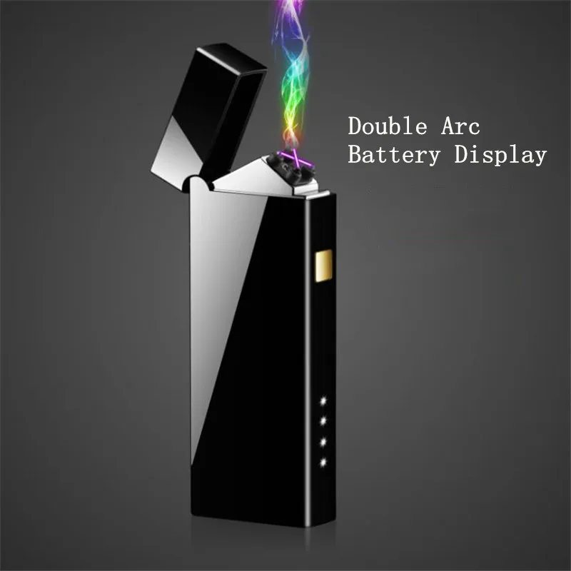 Электронная USB зажигалка с двойной дугой импульсная перезаряжаемая плазменная