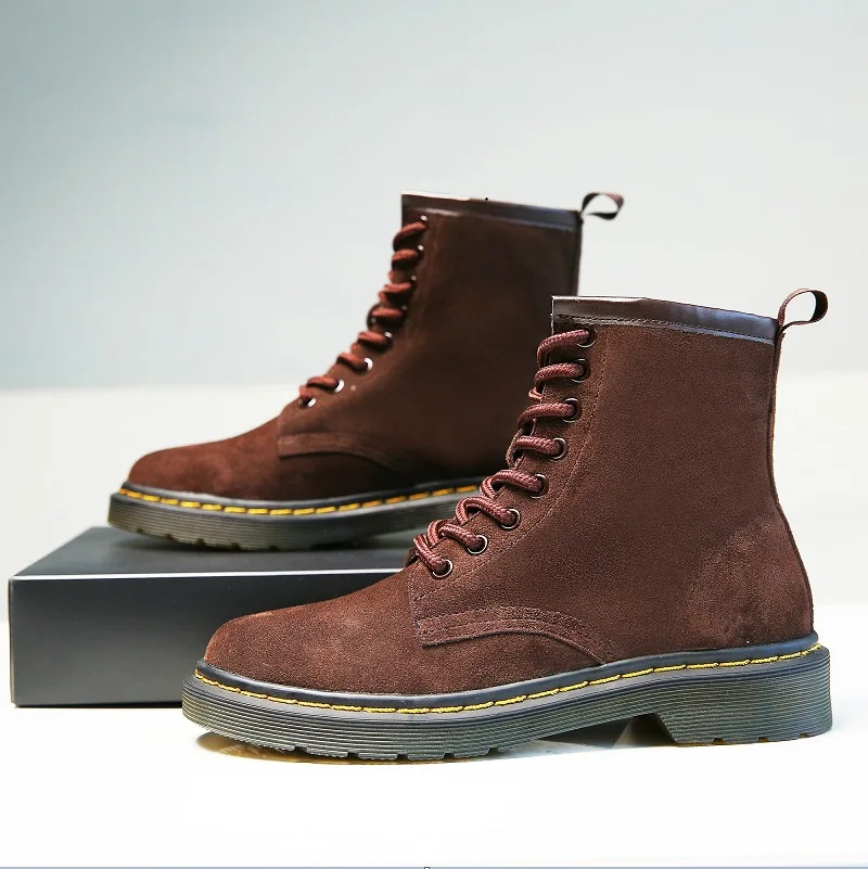 

Fashion Leisure Sewing Motorcycle Boots Women Ankle Round Toe Med Hoof Heels Lace up Boots Solid Casual Punk Ladies Shoes