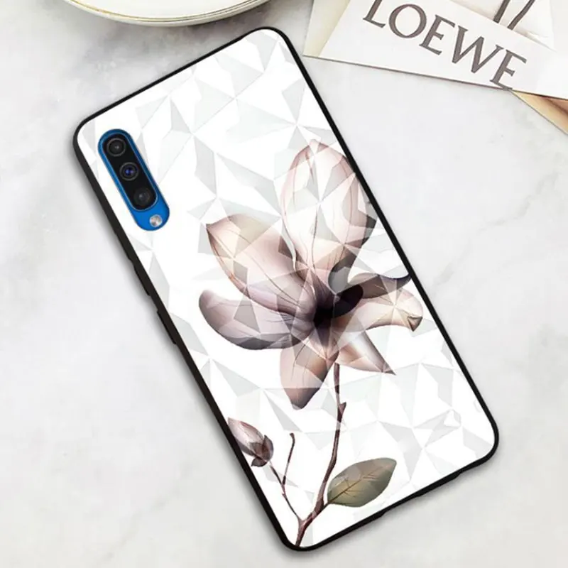 For Samsung A30S Case 3D Diamond Flowers PC Hard Back Phone Case Cover For Samsung Galaxy A30S A 30S A30 S Case A307F Coque