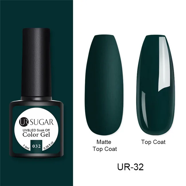 Ur Sugar 7,5 мл Гель-лак для ногтей из прозрачного стекла конфет, летний атрибут, полупрозрачный неоновый цвет, впитывающий УФ-лак, зеркальный титановый гель - Цвет: UR-32