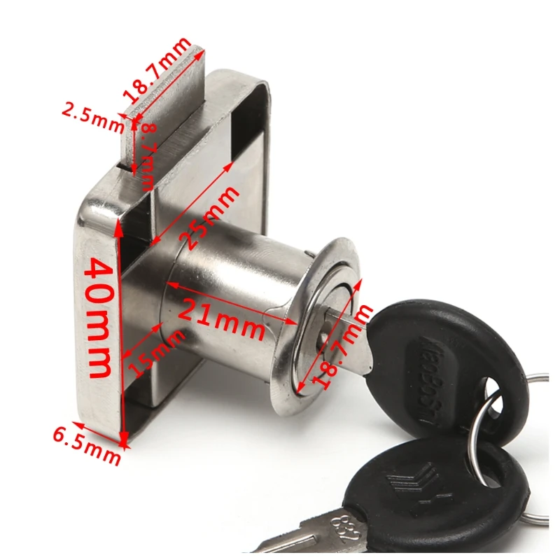 

22mm Drawer Cam Lock with 2 Keys For Cabinet Office Wardrobe Cupboard