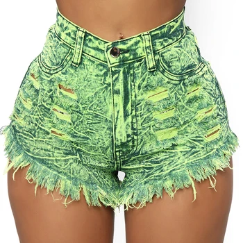 

High Waist Vintage Women New Summer Hole Washed Shorts Jeans Fashion Demin Shorts Trousers