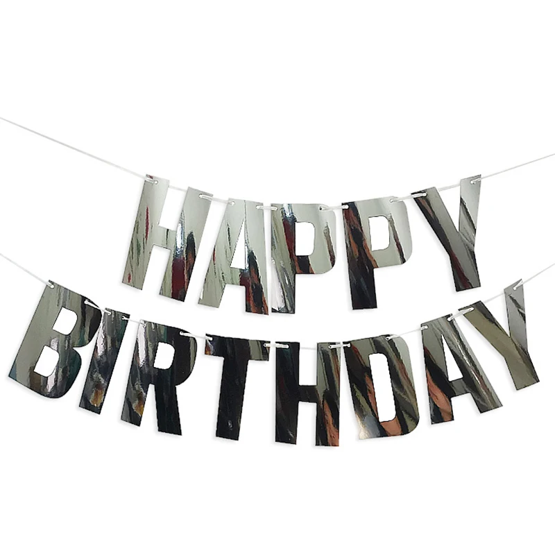 13pcs/lot Rose Gold birthday Pennant Gold/silver paper flag Amazing banner for Happy birthday party supplies