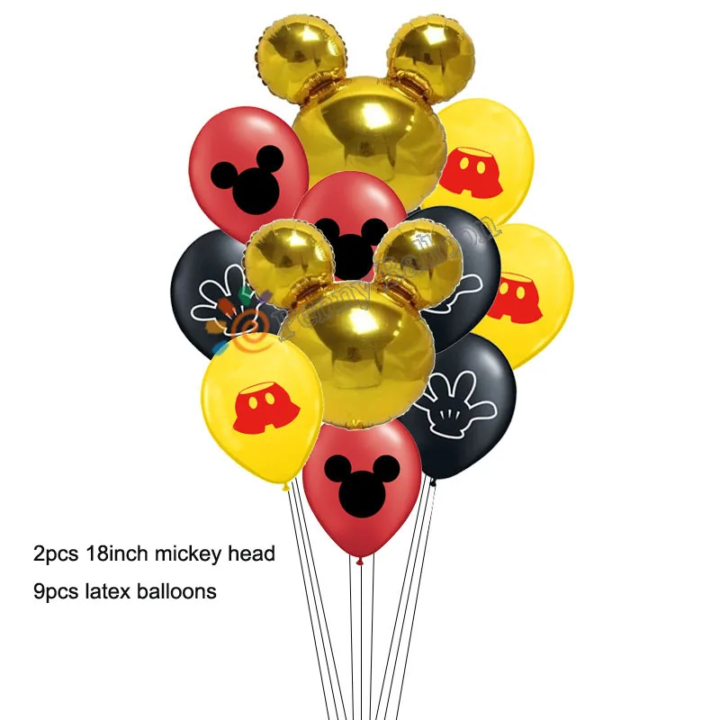 11 шт./лот Микки и Минни Маус Мышь Фольга надувные шары mickey латексный шар Baby Shower счастливые День рождения украшения Детские игрушки Globos - Цвет: Мятно-зеленый