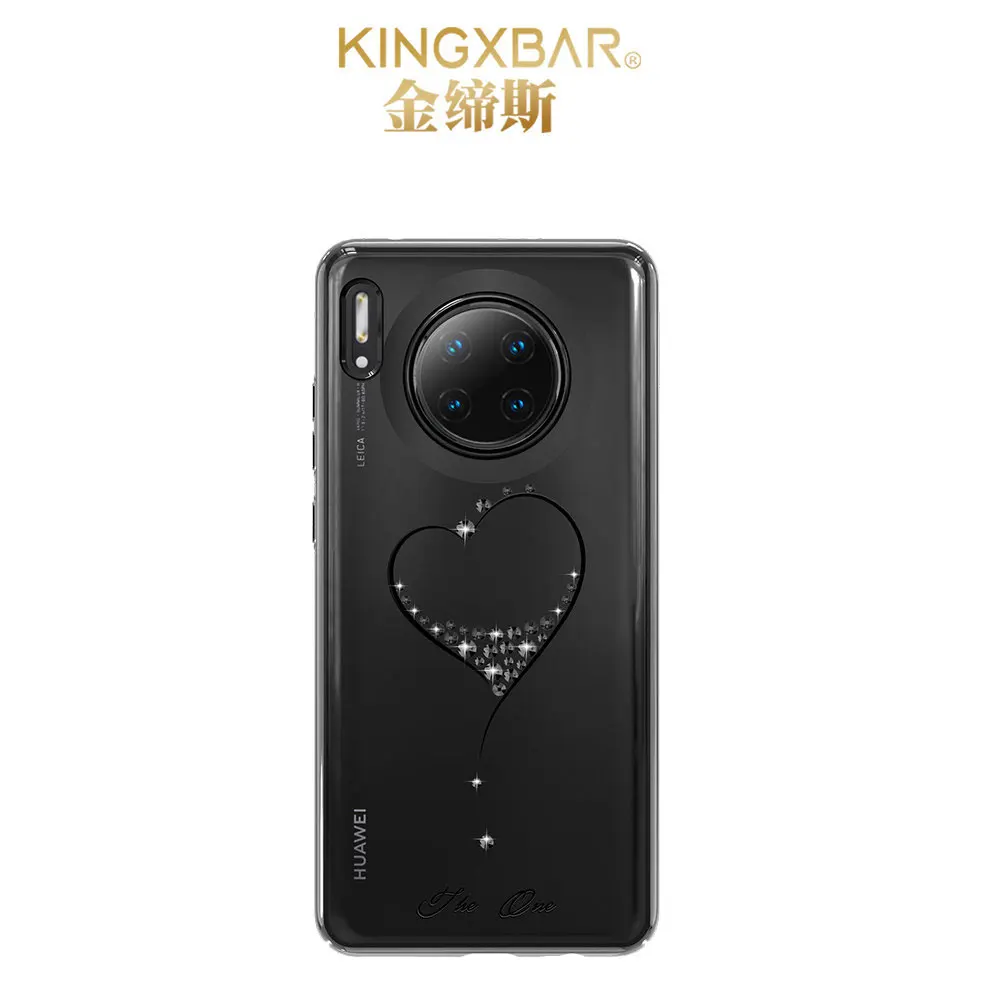 Черный Kingxbar для huawei mate 30 Pro чехол противоударный Блестящий жесткий Алмазный кристалл mate 30 тонкий задний Чехол для телефона прозрачный - Цвет: Черный