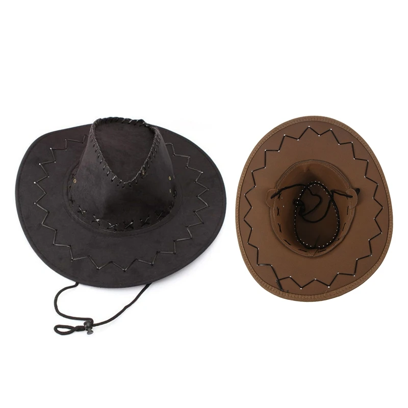 2 шт ретро унисекс джинсовая дикая западная ковбойская Родео нарядное платье аксессуары шляпы черный и хаки