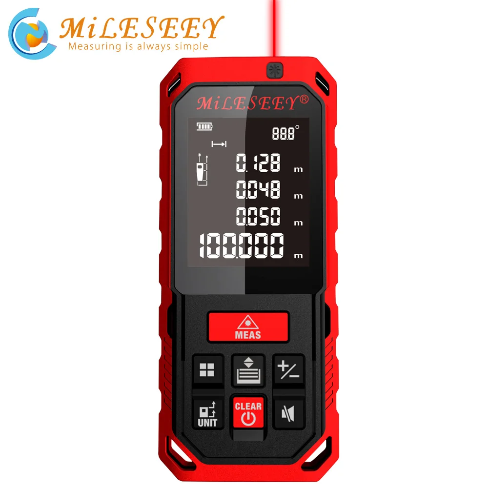 Mileseey Rechargeable Laser Rangefinder New Arrival 50m Laser Distance Meter Laser Measure Angle Tools Diastimeter Red