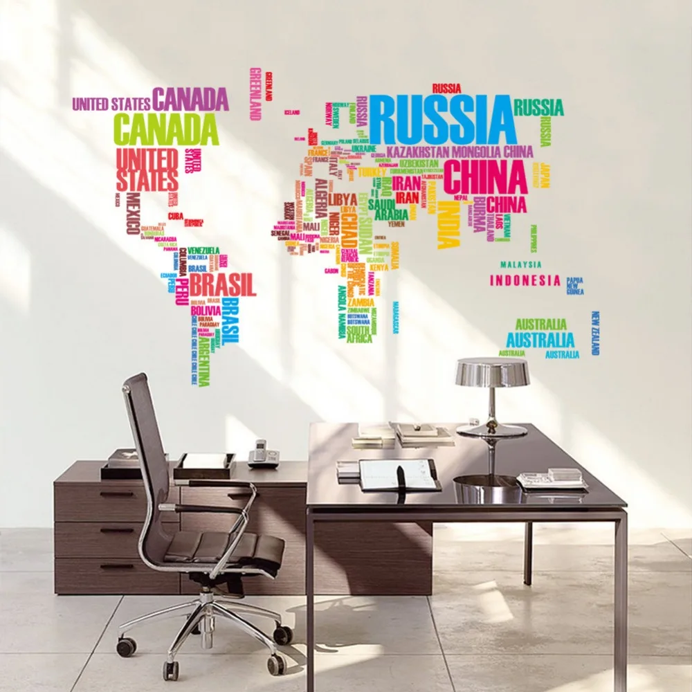 Настенные Стикеры с картой мира домашние украшения для гостиной креативные ПВХ