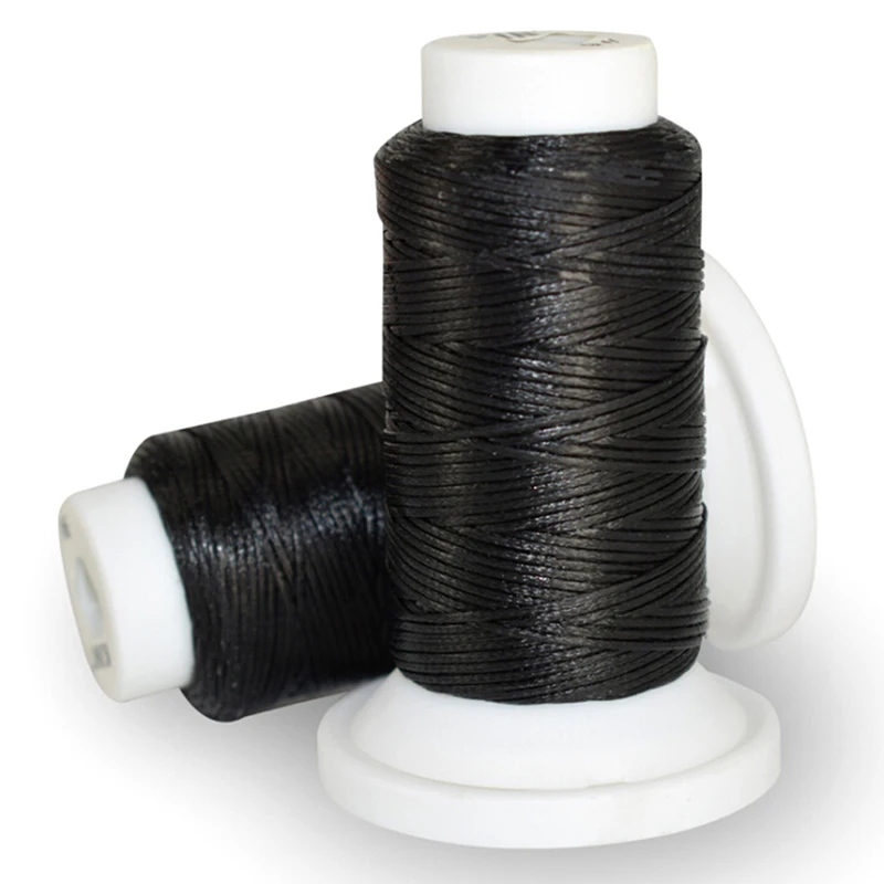 black DIY инструмент для рукоделия, ручная вощеная нить 0,8 мм, 50 м, полиэфирный шнур, швейная машина для шитья кожи, 50 метров - Цвет: black