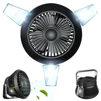 

Fishing Outdoor LED Tent Fan USB Rechargeable Solar Powered 2 In 1 ABS Survival Multifunctional Camping Hiking Portable Hanging