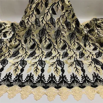 

African Cord lace fabric 2020 high quality Guipure lace Latest French Tulle lace fabric with Stones for Wedding dress 5Yards/Lot