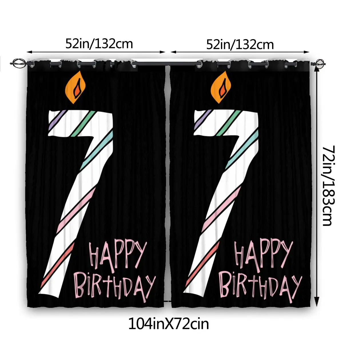 Солнцезащитная Штора для гостиной с номером 7 Take A Cake 7th birthday party Light, затемненная занавеска для спальни s 52x72In
