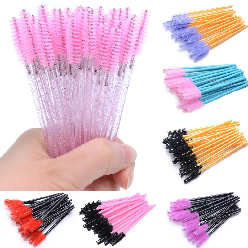 Brochas de pestañas reutilizables, alta calidad, 25 uds., Extensión Profesional de pestañas, varitas de rímel, apliques, herramienta de maquillaje