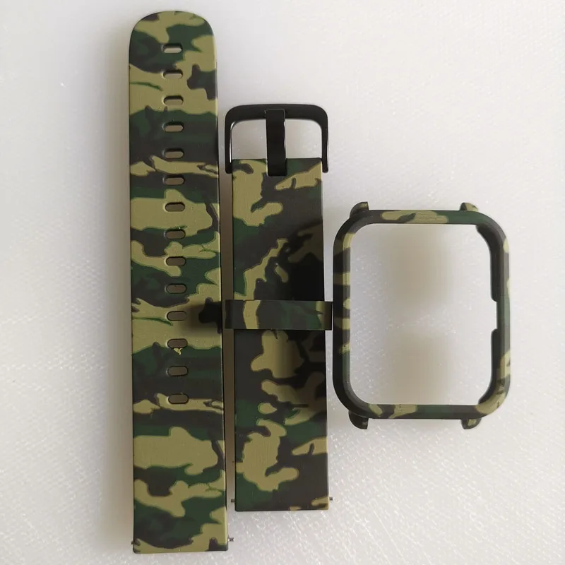 Color 1 Amazfit Bip браслет ремешок чехол для оригинального Xiaomi Amazfit Bip ремешок Камуфляжный, силиконовый ремешок для часов Защитные чехлы для экрана - Цвет: Color 1