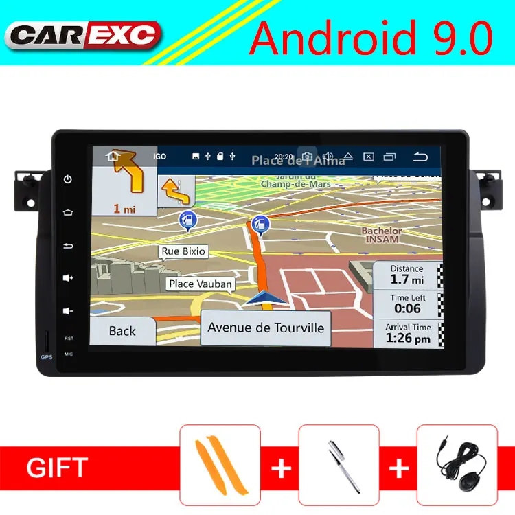 Android 9 0 четырехъядерный автомобильный Радио плеер стерео система для BMW/E46/M3