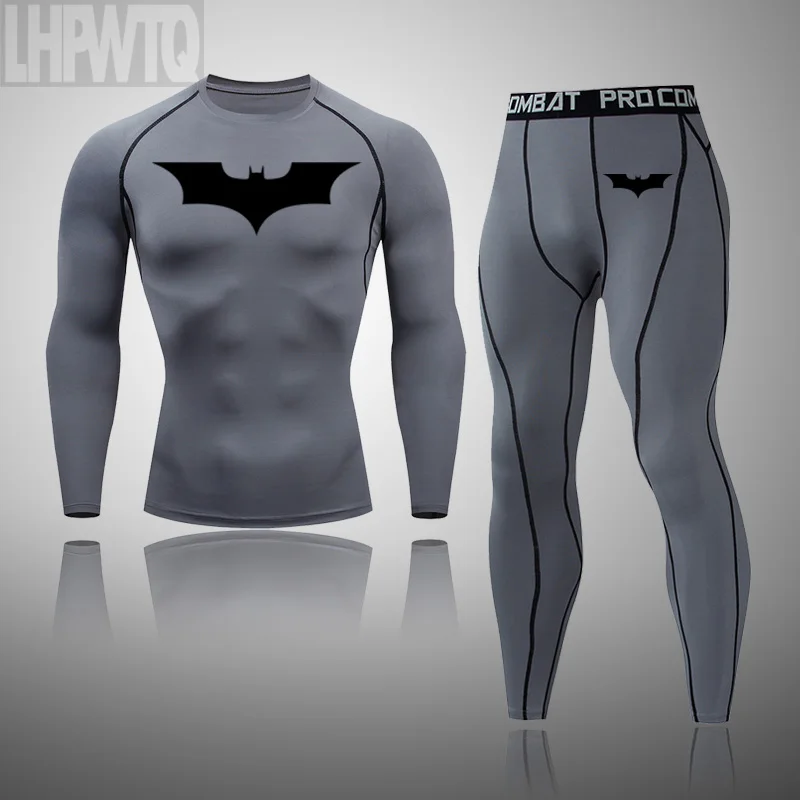New Men's Thermal Underwear Winter Tracksuit Compression Gym Fitness Clothes Ski Suit Men Workout Tights Running Sport Wear