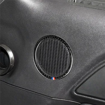 

Carbon Fiber for Ford Mustang GT Sticker Interior Door Stereo Speaker Audio Ring Cover Sound Frame For Ford Mustang 2013~2017