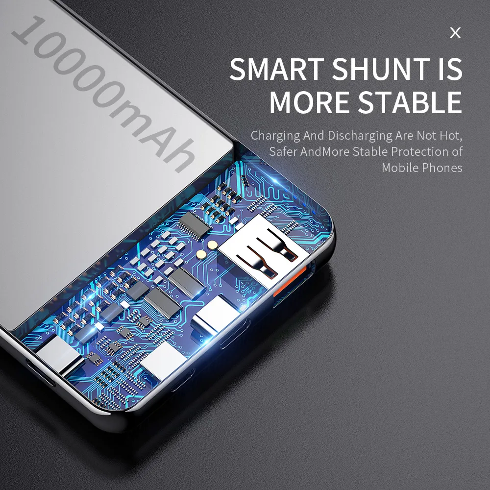 YKZ Power Bank 10000 мАч Pover bank type C QC 3 0 2 PD Быстрая зарядка Powerbank зарядное устройство для iPhone