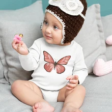 

0-3 24 Month Bodysuit Newborn Beautiful Butterfly Print Body De Bebe Short Sleeve Baby Girl Summer Home Clothes Basic Jumpsuits