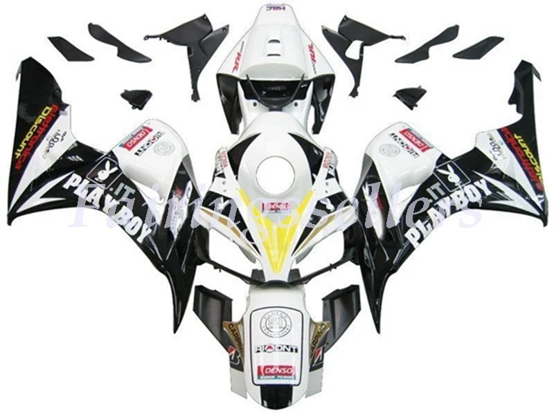 Литьевая Форма ABS Полный комплект обтекателя Подходит для Honda CBR1000RR 06 07 2006 2007 1000RR Обтекатели белая Вишня красный - Цвет: White Black Yellow