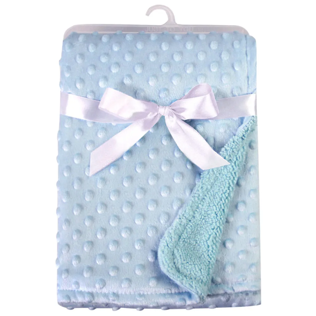 Baby Soft Minky Dot Blanket Pressure Foam Blanket Warm Fleece Stroller Cover Quilt Swaddling Bedding Hug Car