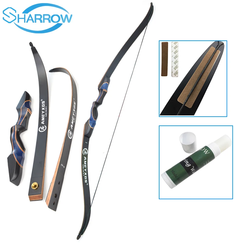 

1set 56inch Recurve Bow Removable 20-50lbs Wooden Longbow With Bow Limbs Stabilizer and String Wax For Hunting Slingshot