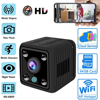 

Portable 1080P HD Mini Wifi Camera IP MicroSD Card Security Camera Wireless Monitor Surveillance Camera 1080p CCTV Night Vision