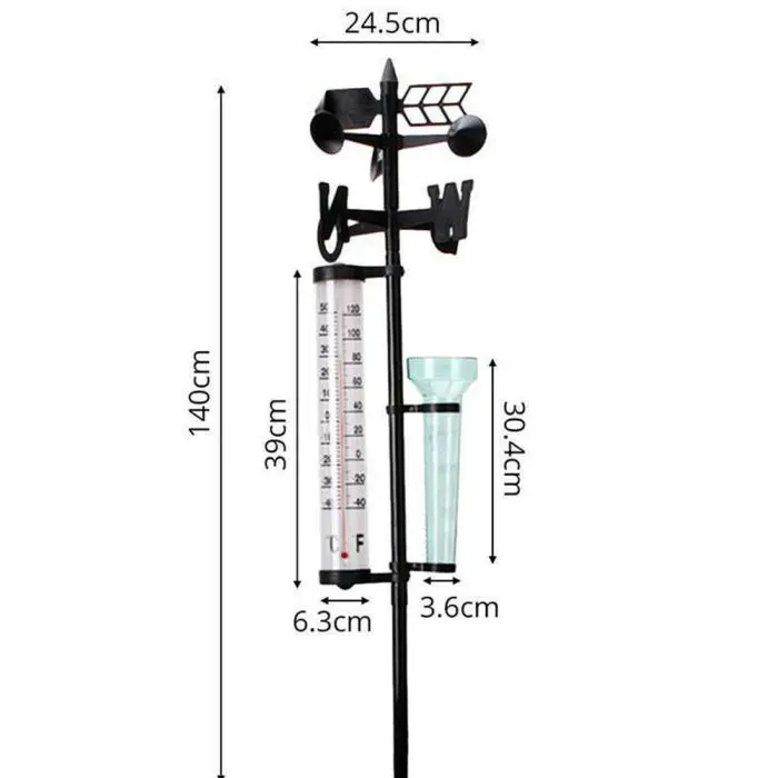 Садовая уличная метеостанция, метеоизмерительный прибор, инструмент для измерения ветра и дождя, термометр DNJ998