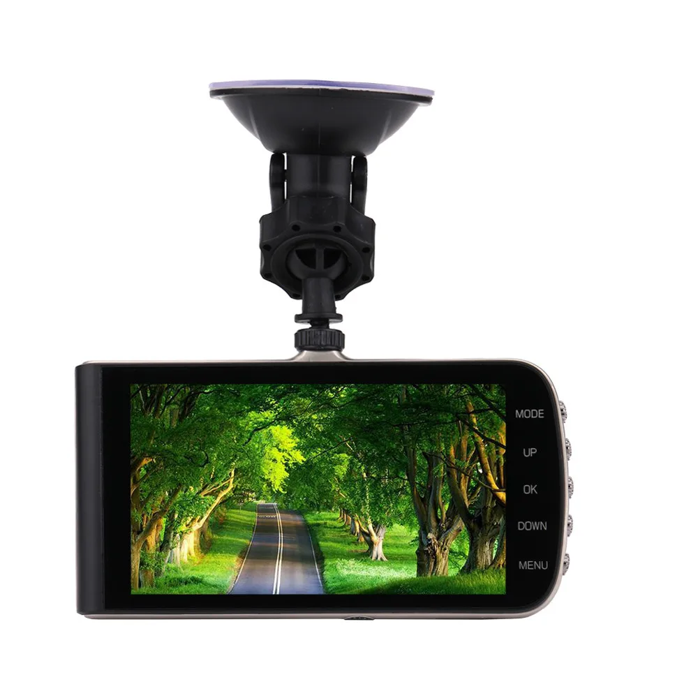 4 дюйма спереди и сзади Dash Cam с двойными линзами для вождения Регистраторы 1080P HD мини Ночное видение Широкий формат наблюдение за парковкой Камера# g4