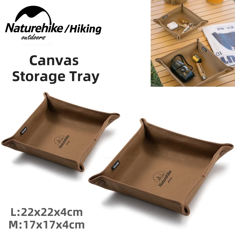 Naturehike Glamping Canvas Tray Desktop Storage Box Outdoor Camping Travel Equipment Accessories Daily Necessities Storage Box