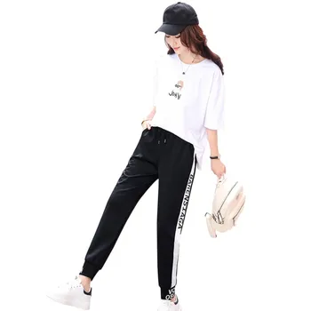 

Ladies Women White Pant Casual Harajuku Loose High-elastic Bar Leggings Feet Women's Pants Pantalon Femme Taille Haute