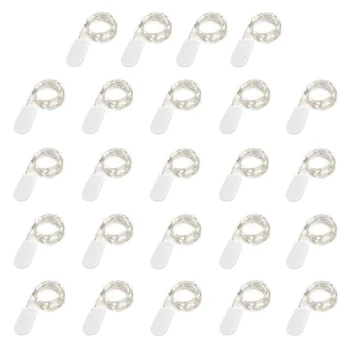 

24 Pack Fairy Lights Battery Operated 6.6Ft 20 Led Mini String Lights Silver Wire Starry Lights for DIY Wedding Party Festival H