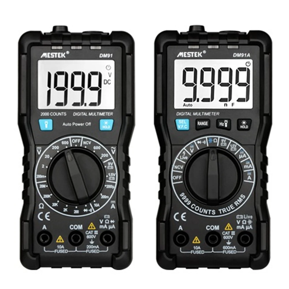 MESTEK DM91/DM91A Цифровой мультиметр 9999 Граф AC/DC Амперметр Вольтметр Ом измеритель напряжения HFE NVC тестер емкости ЖК-дисплей