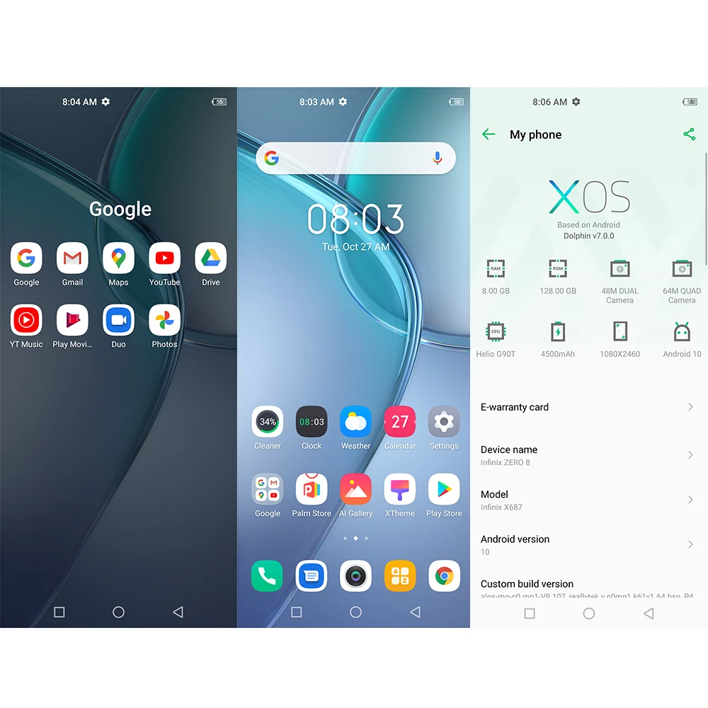New Global Version Infinix Zero 8 8GB 128GB Smart Phone 64MP Quad Camera 6.85'' FHD 90Hz Full Screen 4500mAh Battery 33W Charger
