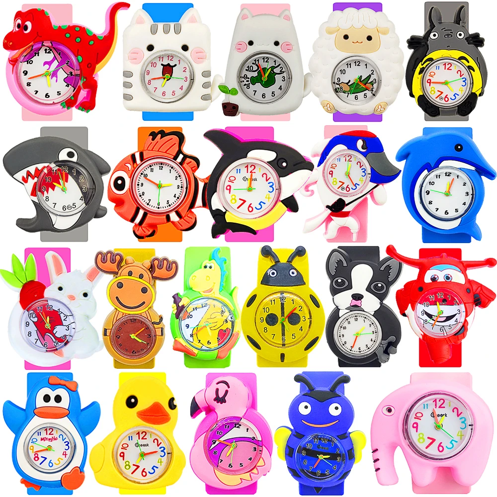 Los últimos modelos niños reloj 25 estilos mundo Animal bebé juguete pulsera chico relojes para chico niños regalo de cumpleaños de las niñas reloj