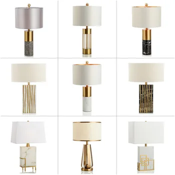 

Marble Desk Lamp Bedroom Bedside Cupboard Post Modern Chinese Style Light Luxurious Model Tenant Hall Cloud Stone Table Lamp