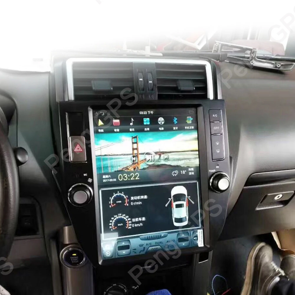 Perfect 12.1 Inch Android 8.1 Car DVD Player for Toyota Land Cruiser Prado 150 2010-2013 GPS Navigation Tesla Style 4K Video HD Headunit 1