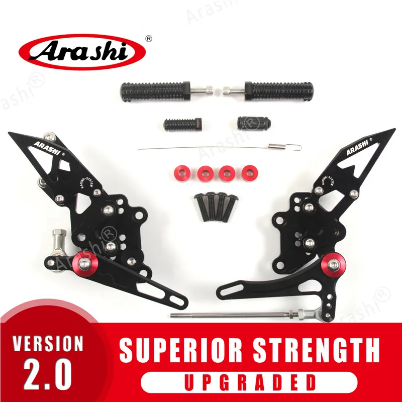 Black Араши для KAWASAKI NINJA EX300A 2013- ЧПУ Регулируемая подножка Rearset аксессуары для мотоциклов педали - Цвет: Black
