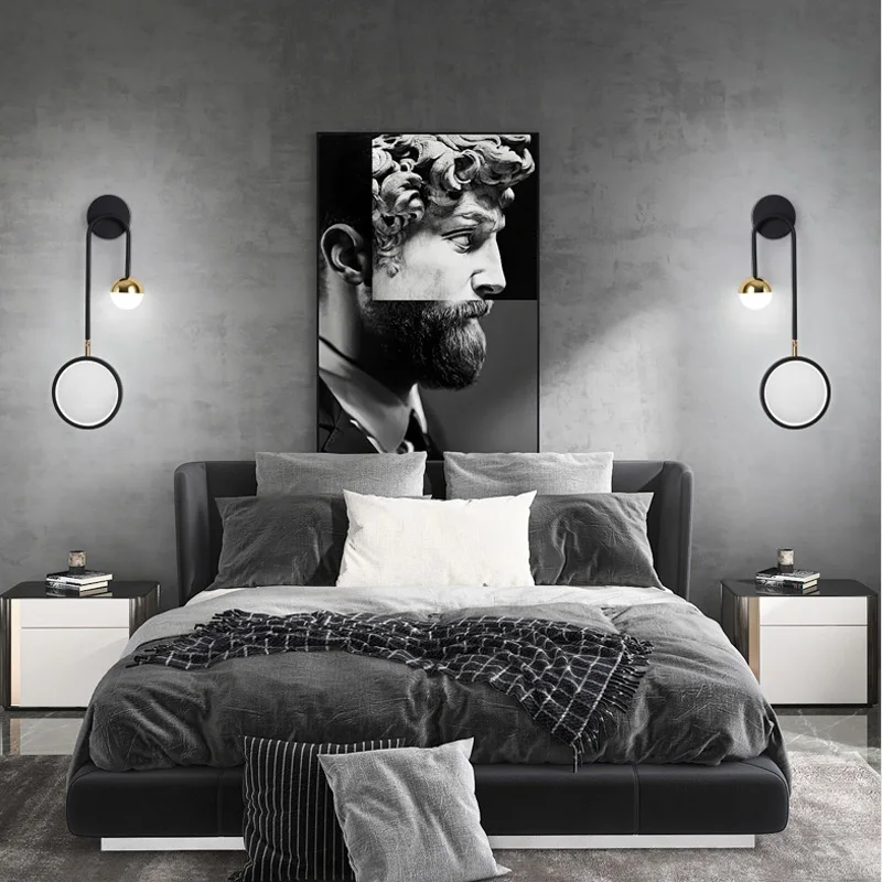 Modern Wall Lamp Retro Minimalist Background Light Stairwell Aisle Personalized Bedroom Bedside Nordic Creative Led Wall Lamps_voghion.com