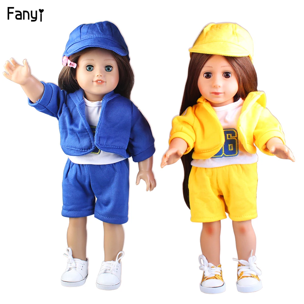 Born Baby Doll Одежда Подходит для 18 дюймов 40-43 см розовый и голубой цвет спортивная Кукла Одежда Аксессуары для ребенка фестиваль подарок на день рождения
