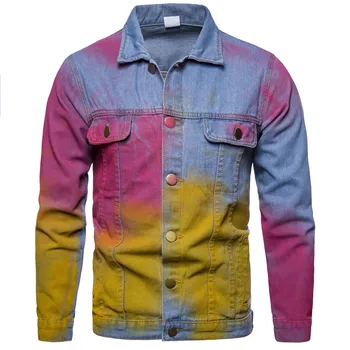 

OLOME New Denim Jacket Mens 2019 Spring Autumn Casual Slim Fit Bomber Jackets Men Jean Jacket Mens Outwear Male Cowboy M-2XL