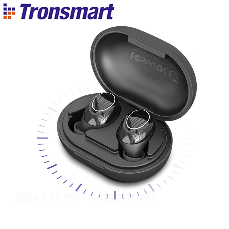  Беспроводные наушники Tronsmart Onyx Neo APTX, TWS Bluetooth, чип qualcomm, регулятор громкости, время работы 24 часа 