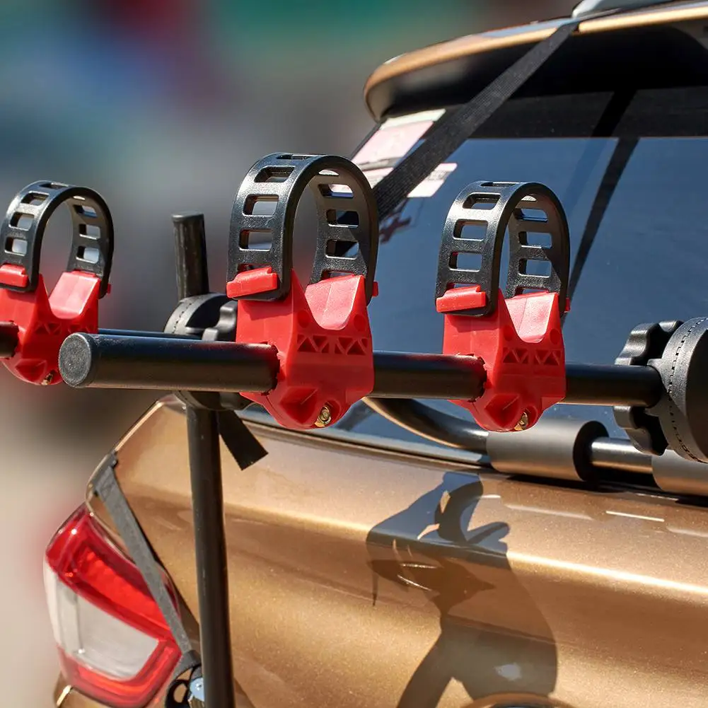 Iron Frame Car Bicycle Rack Holder SUV Vehicle Trunk Mount Bike Cycling Stand Storage Carrier For 2 Bike Install Rear of The Car