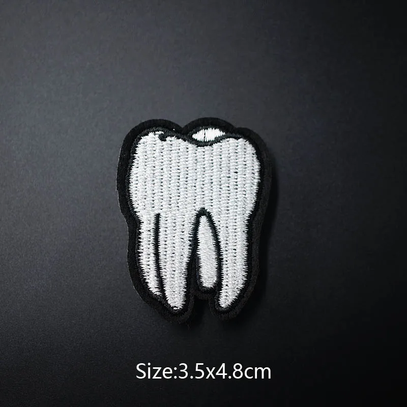 Ручной зуб значки одеть вышитая нашивка-аппликация Швейные принадлежности для приклеивания на одежду утюгом декоративные нашивки для одежды