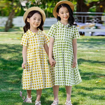 

Kids Dress For Girl 2020 Summer Girls Dresses Teens Girls Plaid Princess Dress Casual Clothing Vestido For 4 6 8 10 12 14 Yrs