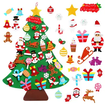 

DIY Felt Christmas Tree Merry Christmas Decor For Home 2020 Christmas Tree Ornament Santa Claus Kids Xmas Tree Navidad New Year