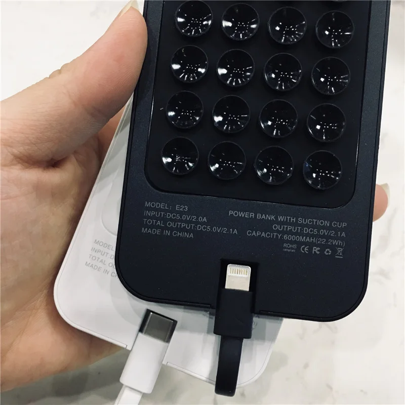 Портативное зарядное устройство на присоске для Samsung чехол Huawei/Xiaomi 6000 мАч