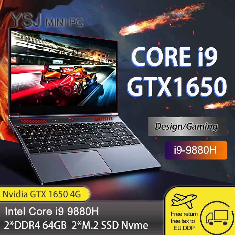 15 6-дюймовый игровой ноутбук Intel Core i9-9980HK GTX 16 1 4G Ultrabook Win10/11 MAX 64 Гб RAM SSD | Компьютеры и