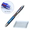 5pcs/lot 6 in 1 Multifunction Pen with 0.7mm 5 colors Ballpoint pen refill and 0.5mm mechanical pencil lead Set Multicolor Pen ► Photo 2/6