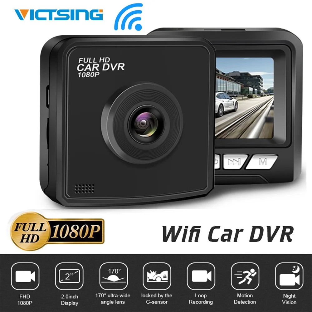 Видеорегистратор VicTsing 1080P Wi-Fi ночное видение | Автомобили и мотоциклы